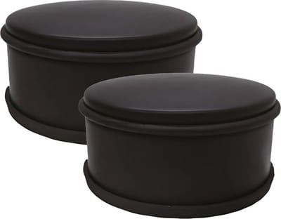 Benson Home Deurstopper voor binnendeuren - 2x - zwart - rond - 1,2 kg - 12 x 6 cm - met rubberen rand