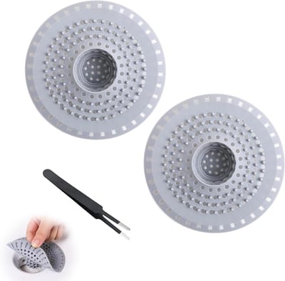 Afvoerzeef Douche - Haarvanger Badkuip - Afvoeren Schoonhouden - Met Antislip Zuignap - 125 x 125 cm - Grijs