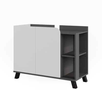 Vicco Karen Wastafelonderkast – 80 x 65 cm met 2 deuren Antraciet/wit
