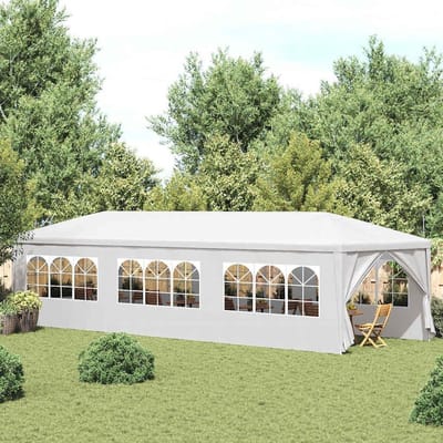 Partytent - Feesttent Tuin - Buitenfeesten Organiseren - UV- en waterbestendig - 3x9 meter - Wit
