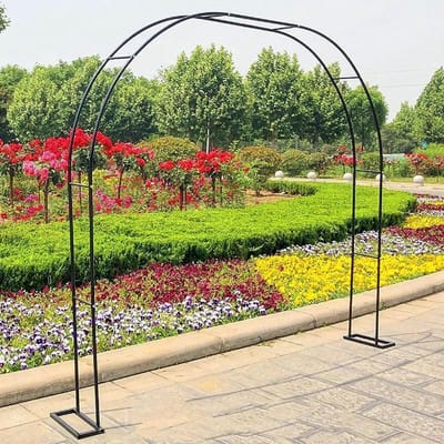 Rozenboog tuinboog, rozenboog metaal, bruiloftsboog, rozenboog verzinkt, 120 cm, 350 cm, stabiele metalen boog voor verschillende klimplanten, groen, 3 m x 2,2 m