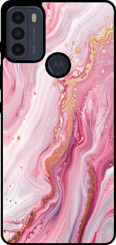 Smartphonica Telefoonhoesje Geschikt voor Motorola Moto G50 met marmer opdruk - TPU backcover case marble design - Roze geschikt voor Motorola Moto G50