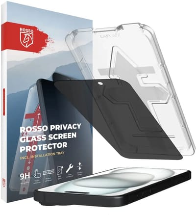 Rosso Privacy Screen Protector Geschikt voor de Apple iPhone 15 Plus - 9H Gehard Glas - Met Installatietray - Case Friendly Tempered Glass - Anti Spy - Eenvoudige Installatie