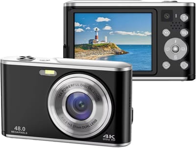 Pora&Co - Digitale Camera 4K - Fototoestel - Fotocamera - Compact Camera - Vlog Camera - Voor Kinderen - Inclusief 32GB