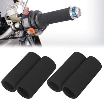 Afdekking voor stuurgrepen van spons voor motorfiets en fiets, 4 stuks, zwart