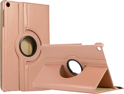 Hoesje - Geschikt voor Samsung Galaxy Tab A 10.1 (2019) - 360 Graden Hoes - Draaibare Hard Cover Case - Tablethoes Draaibaar - Rosé goud