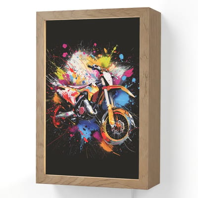 Wandlamp 20x30 cm - Oplaadbaar - Graffiti - Sport - Motor - Motorcross - Wandlampen binnen woonkamer - Slaapkamer lamp met kabel - Decoratieve nachtlamp - Vloerlamp snoer