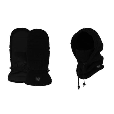Themoset dames teddy - Bivakmuts + Wanten - One size - Wanten dames - Muts dames - Skiset dames - Thermoset teddy