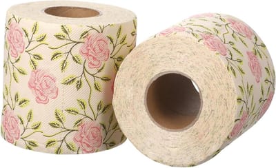 Toiletpapier met Rozenprint - Decoratief Papier - Badkamer Decoratie - Gemaakt van Bamboepulp - 2 Rollen - Diverse Kleuren