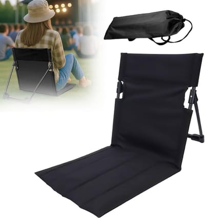 Opvouwbare Strandmat met Rugleuning, Lichtgewicht Tuinstoel voor Picknick en Strand, Oxford 600D, Comfortabel en Duurzaam