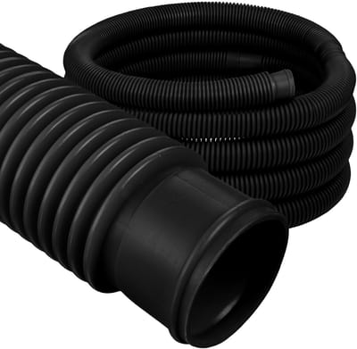 COIL Flexibele zwembadslang van 38 mm, gemaakt van PVC-U/PE-LD – UV- en temperatuurbestendig, -40 °C tot 70 °C – Ideaal voor filterpompen en zwembadslangen – Maximale druk 1,5 bar – Zwart – 1 meter