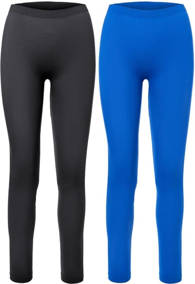 Ladeheid Dames Thermobroek 2 Pack - Sport - Lang - Sporbroek - Polyamide – Zwart/Blauw – L - LA-LA40-261-TMPW-2B