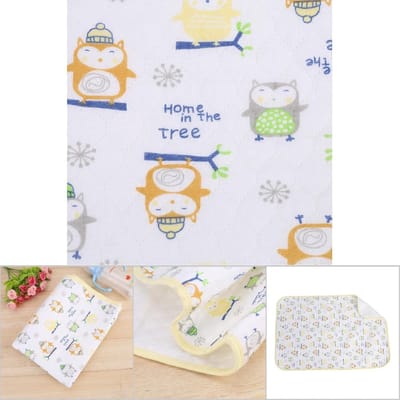 Aankleedkussen Baby - Babyverzorging Mat - Baby Verschoonplek - Absorberende Katoenlaag - 50 x 70 cm - Geel
