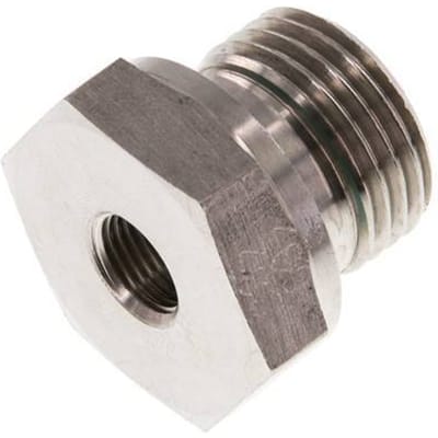 G 1/2'' x G 1/8'' M/F RVS Neusstuk 630 Bar - Hydrauliek - FL2S-MF-STE-012G-018G