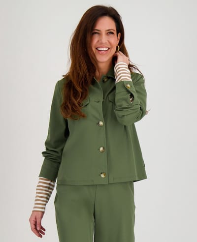 Je m'appelle Travelstof Dames Jas Met stretch - Groen - Maat S