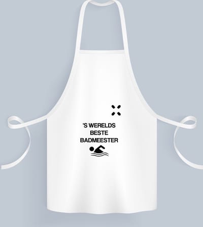 Akyol - 's werelds beste badmeester Keukenschort - Badmeester - badmeesters - 's werelds beste badmeester - zwemmen - zwemdiploma - cadeau - kado - gift - geschenk - vaderdag - lifeguard - 82 bij 71 cm