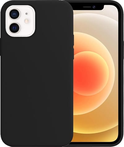 Hoesje - Geschikt voor Apple iPhone 12 - Sterk & Shockproof - Hoes Cover - Siliconen Case - Telefoonhoesjes - Zwart