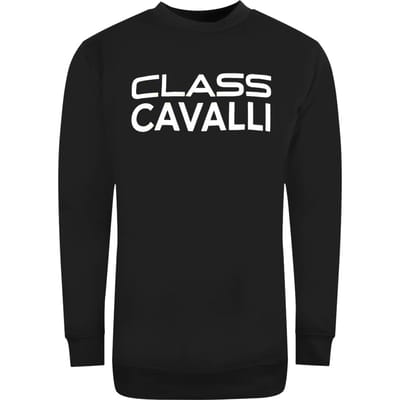 Cavalli Class groot, vet logo-ontwerp zwart sweatshirt