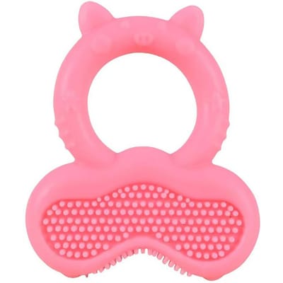 1 pièce Anneau de Dentition pour Bébé, Jouet à Mâcher en Silicone pour la Dentition, Bâtonnet Molaire Forme Animal Mignon, Anneau de Dentition Apaisant Congelable rose