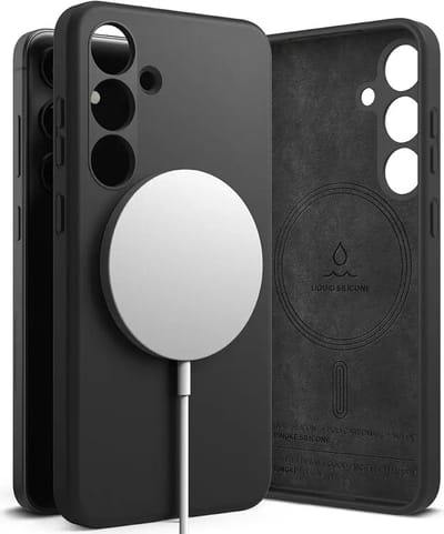 Ringke Silicone Magnetic Hoesje Geschikt voor Samsung Galaxy S24 | Compatibel met MagSafe | Back Cover met Magneet | Zacht Siliconen | Slank Design | Zwart