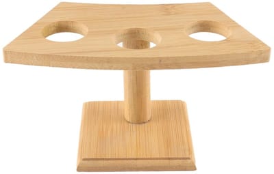 Dailygoods- Voedseldisplaystandaard 3-gats - Bamboe - Duurzaam - Snackrek - Presentatie - Gebogen ontwerp - Snackstandaard