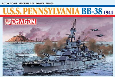 Dragon Modelbouwpakket Schepen - 7041 USS Pennsylvania BB-38 - 1944 - Slagschip Pennsylvania-klasse Plastic - 1:700 - Modelbouw