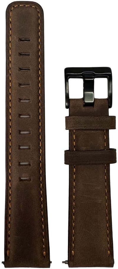 Bruin bandje geschikt voor Huawei Watch GT - Bruin PU lederen Smartwatchbandje - 42MM - Donkerbruin - Chique bandje voor jouw Huawei Watch - CHPN