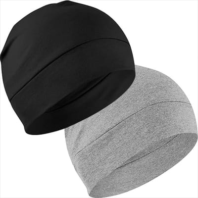 Muts - 2-Pack - Slaapmuts - Ademende Helmvoering - Voor Hardlopen - Fietsen - Slaapmuts - Chemo Hoofddeksel - Helm - Unisex - Geschikt Voor Hoofden Van 56-60 Cm