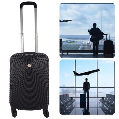 Handbagage Koffer - Moderne Hardcase - ABS Materiaal - 4 Dubbele Zwenkwielen - Cijferslot - Zwart - Trolley - Inclusief EBOOK