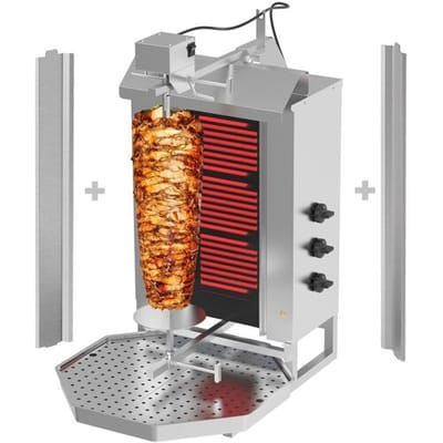 GGM Gastro Elektro Gyros-/ Dönergrill - 3 Brenner - max. 40 kg - inkl. 2 Flügeltüren