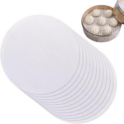 12 Stuks Silicone Dampers - Herbruikbare Antiaanbak Stoomplaat, Ronde 25cm, Ideaal voor Dumplings en Stoomgerechten