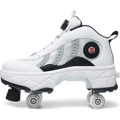 Nieuwe Schoenen met Remmen, Kinderen Vierwielige Rolschaatsen, Volwassen Skates, Intrekbare en Vervormbare Schoenen 43