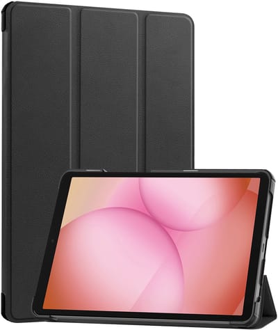 Hoes - Geschikt voor Samsung Galaxy Tab A11 Plus - Dun & Stevig - Trifold Bookcase - Hard Cover - Hardcover Book Case - Tablet Hoesje - Zwart