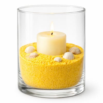 Rayher decoratie zand - 650ml - geel - hobby zandkorrels - sierzand - voor windlichten