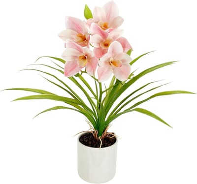 SnelShoppen - Kunstorchidee 40 cm in Pot - Phalaenopsis - Roze Silk Bloem - Real Touch - Ideaal voor Bruiloftdecoratie, Tafelstuk & Cadeau