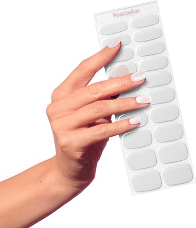 Pink Gellac UV Nagelstickers - Gellak Stickers 0014 Pearly Chrome - Nail Art Gel Stickers voor Nagels - 20 stuks in 10 maten