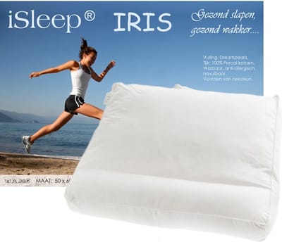 iSleep Iris Hoofdkussen - Boxkussen - Dreampearls - 50x60x10 cm - Met Neksteun
