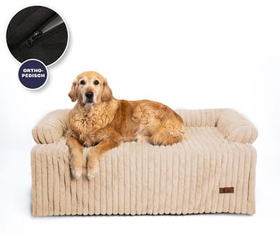 Pet Perfect Luxe Hondendeken – Hondenkleed – Bankbeschermer – Orthopedisch – Wasbaar – Beige – XL