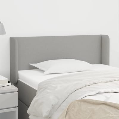 vidaXL - Hoofdbord - met - randen - 93x16x78/88 - cm - stof - lichtgrijs