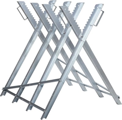 Zaagbok Opvouwbaar kettingzaagbok Gegalvaniseerd zaagbok tot 150 kg 80x81x80cm - Zilver