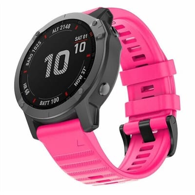 By Qubix - Geschikt voor Garmin bandje - 26mm Quickfit - Siliconen bandje - Roze - Geschikt voor Garmin Instinct 3 - 50mm