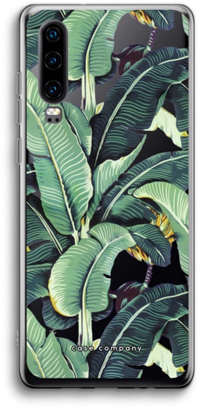 Case Company® - Hoesje geschikt voor Huawei P30 hoesje - Bananenbladeren - Soft Cover Telefoonhoesje - Bescherming aan alle Kanten en Schermrand