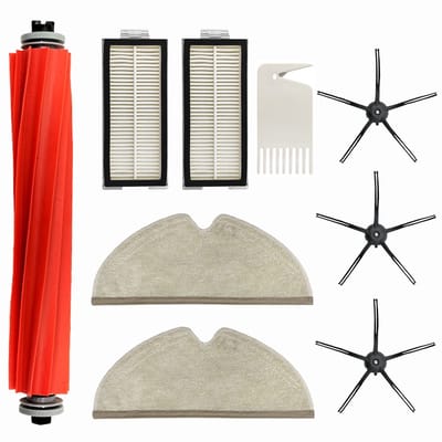 Dailygoods- Accessoires 9 Pack - Vervangende Onderdelen - Compatibel met Xiaomi Q7/Q7+/Q7 MAX/Q7 MAX+ - Hoofdborstel - HEPA Filters - Eenvoudige Doe-Het-Zelf Vervanging - Robotstofzuiger Onderdelen