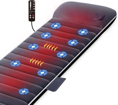 SAVI® Massage Mattress 5 Modi - Massage Matras - Massage Matras Met Warmte - Grijs - ‎ 62cm x 47cm x 25cm