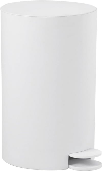 Pedal Bin - Afvalemmer Prullenbak - Hygiënisch Afval - Met Deksel - 3 Liter - Mat Wit