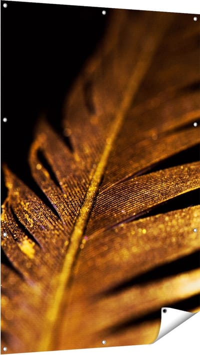 Gards Tuinposter Gouden Veer - 100x150 cm - Tuindoek - Tuindecoratie - Wanddecoratie buiten - Tuinschilderij