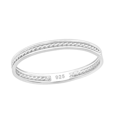 Aramat Jewels | Ringen | Zilveren Gedraaide Ring - Elegante 2.5mm Maat 7 | | | |2,5mm | Zilver | Volwassenen | Verkleurd niet