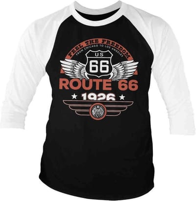 Route 66 Raglan top -S- Feel The Freedom Zwart/Wit