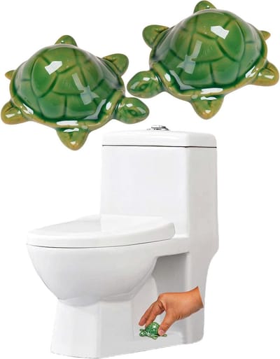 Toilet Boutdoppen - Decoratieve Covers - Badkamer Decoratie - Keramisch Zeeschildpad Ontwerp - 3.2 x 2.4 x 1.1 Inch - Groen