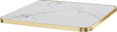 Tafelblad Vierkant - Blad Marmerlook - Eettafel Gebruik - Aluminium Randbescherming - 60 cm - Wit Goud